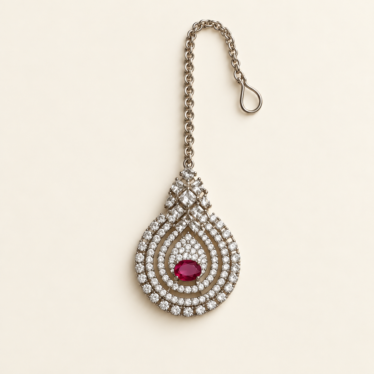 Pink Teardrop Cascade Necklace Set