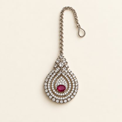Pink Teardrop Cascade Necklace Set
